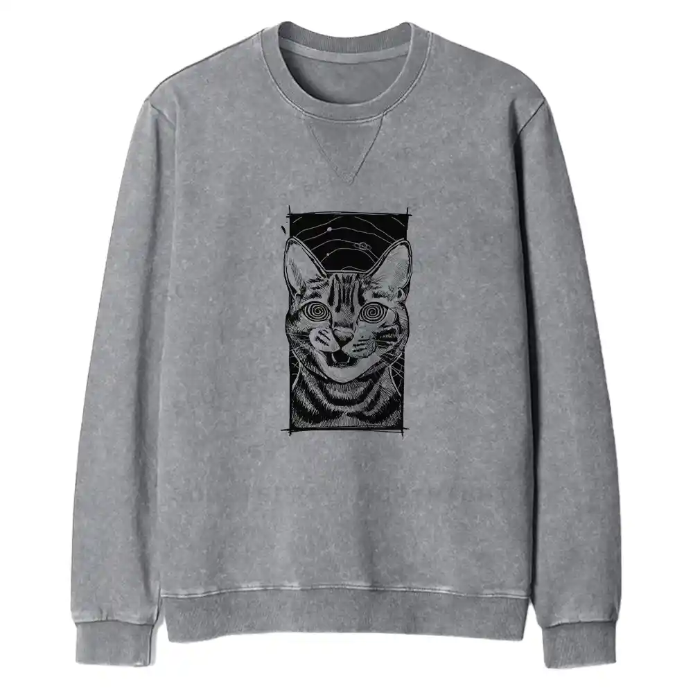 Hypnotic Cat Fit Washed Sweatshirt