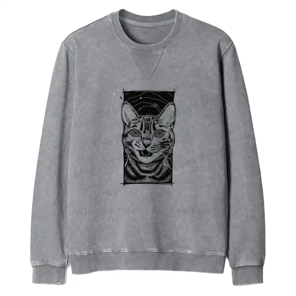 Hypnotic Cat Fit Washed Sweatshirt
