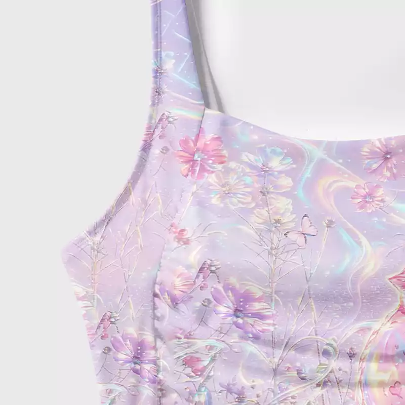 Soulisfree Iridescent Floral Fantasy One‑Piece Swimsuit