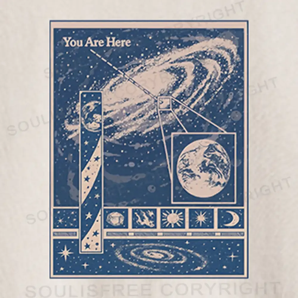 You Are Here Washed Space T-shirt  Washed Crop T-shirt