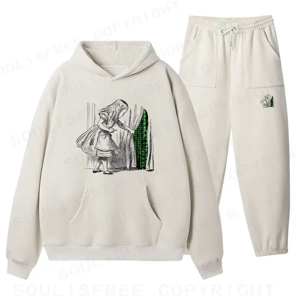 Wandering Into The Digital World Fleece Hoodie Set