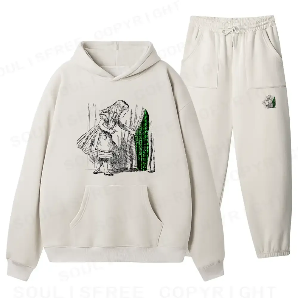 Wandering Into The Digital World Fleece Hoodie Set