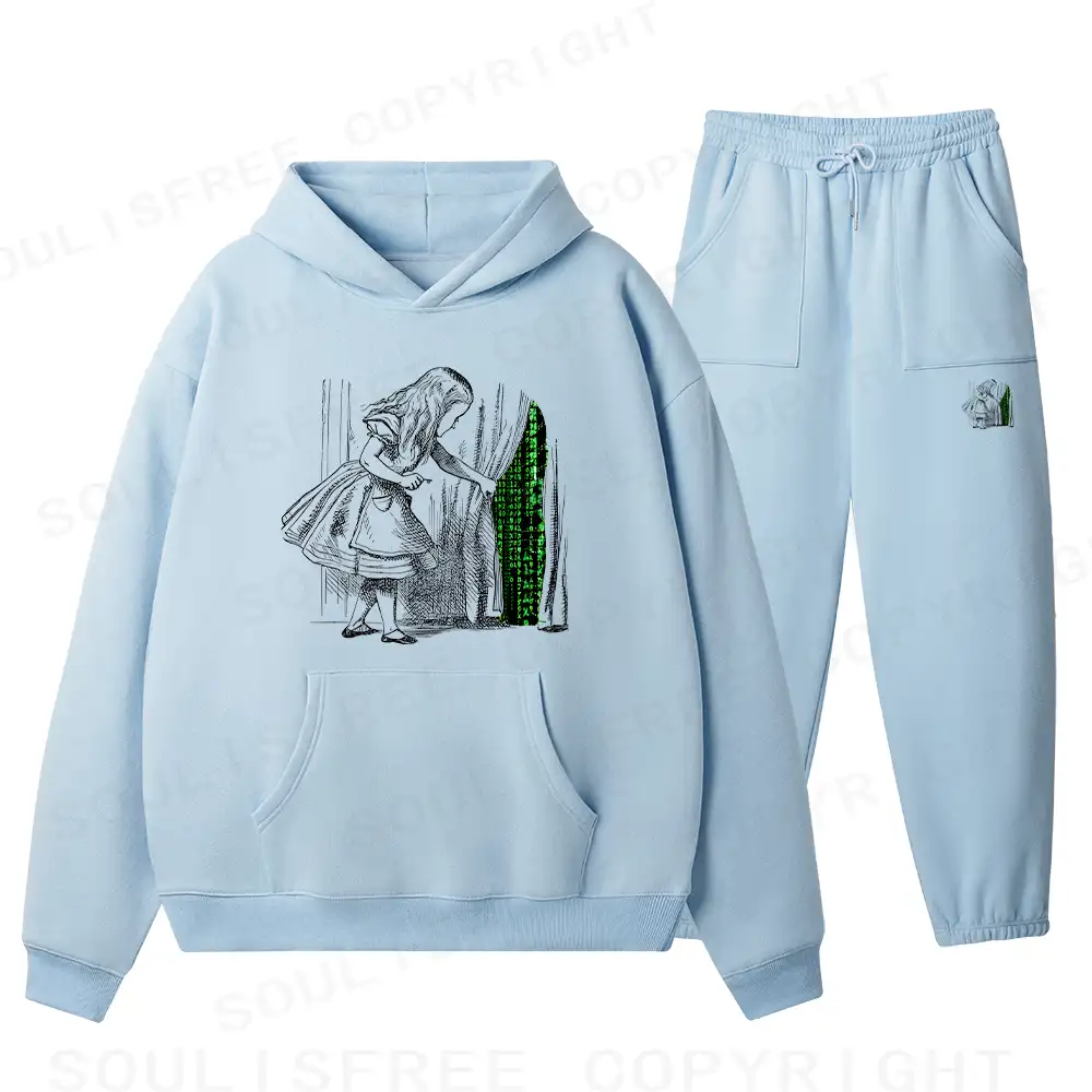 Wandering Into The Digital World Fleece Hoodie Set