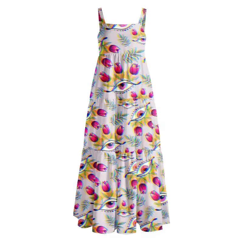 Soulisfree Aura Gradient Third Eye Boho Maxi Dress