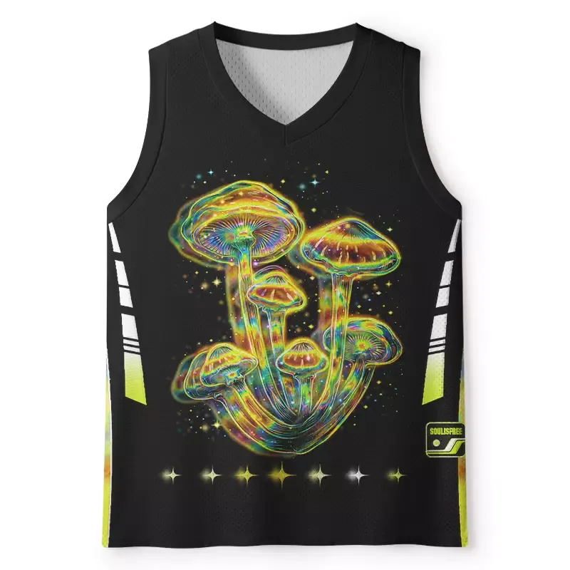 Designed Soulisfree Psychedelic Moonphase Mushroom Mesh Tank