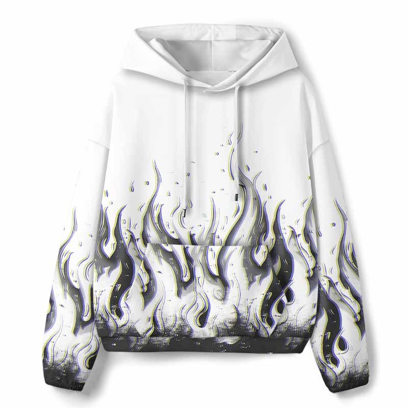 Soulisfree Glitch Flames All-Over Print Hoodie