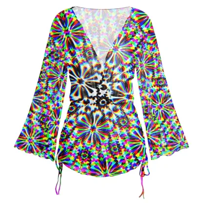 Soulisfree Chaos Flower Sheer Mesh Cover Up