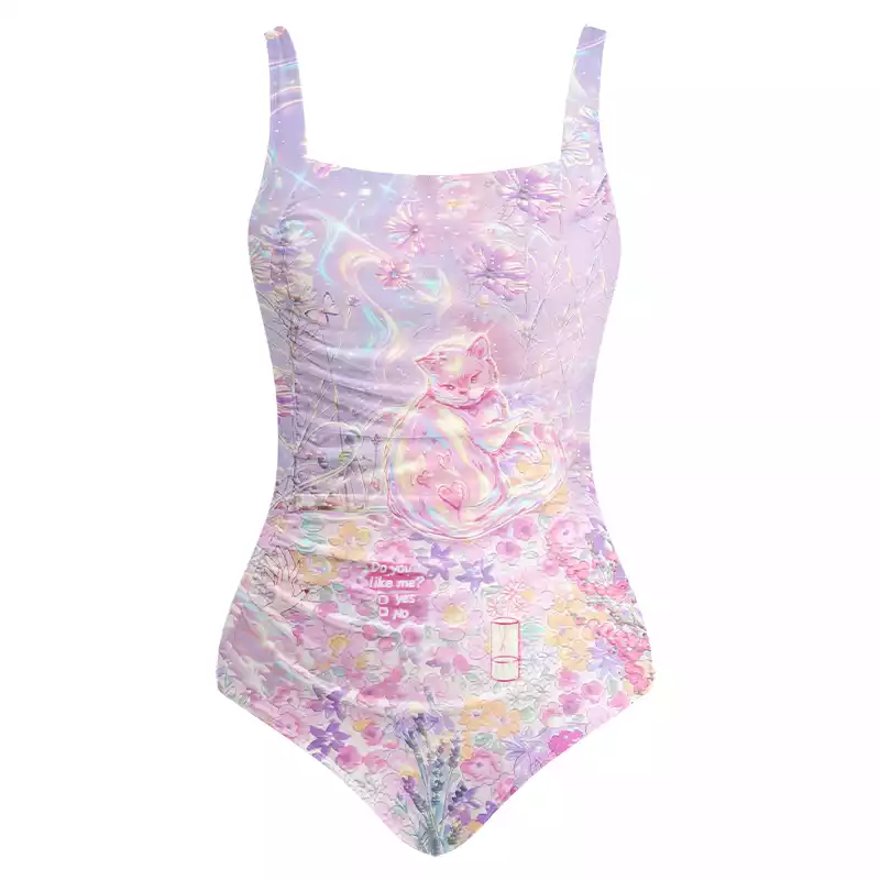 Soulisfree Iridescent Floral Fantasy One‑Piece Swimsuit