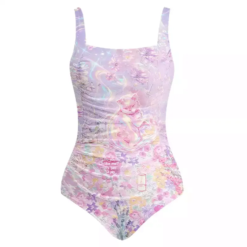 Soulisfree Iridescent Floral Fantasy One‑Piece Swimsuit