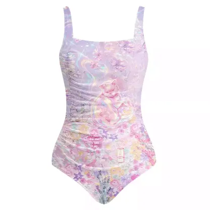 Soulisfree Iridescent Floral Fantasy One‑Piece Swimsuit
