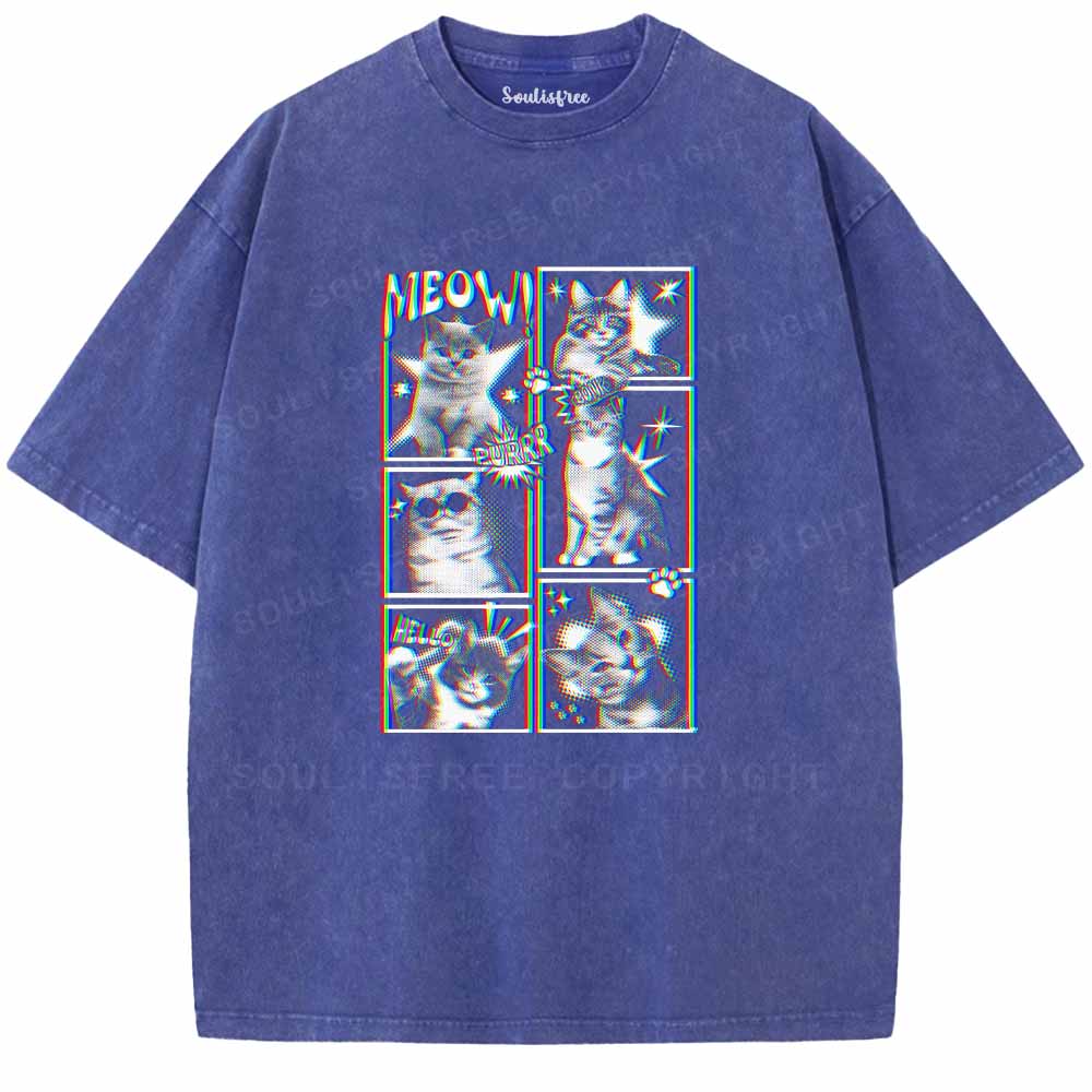 Soulisfree MEOW CAT Washed Tee