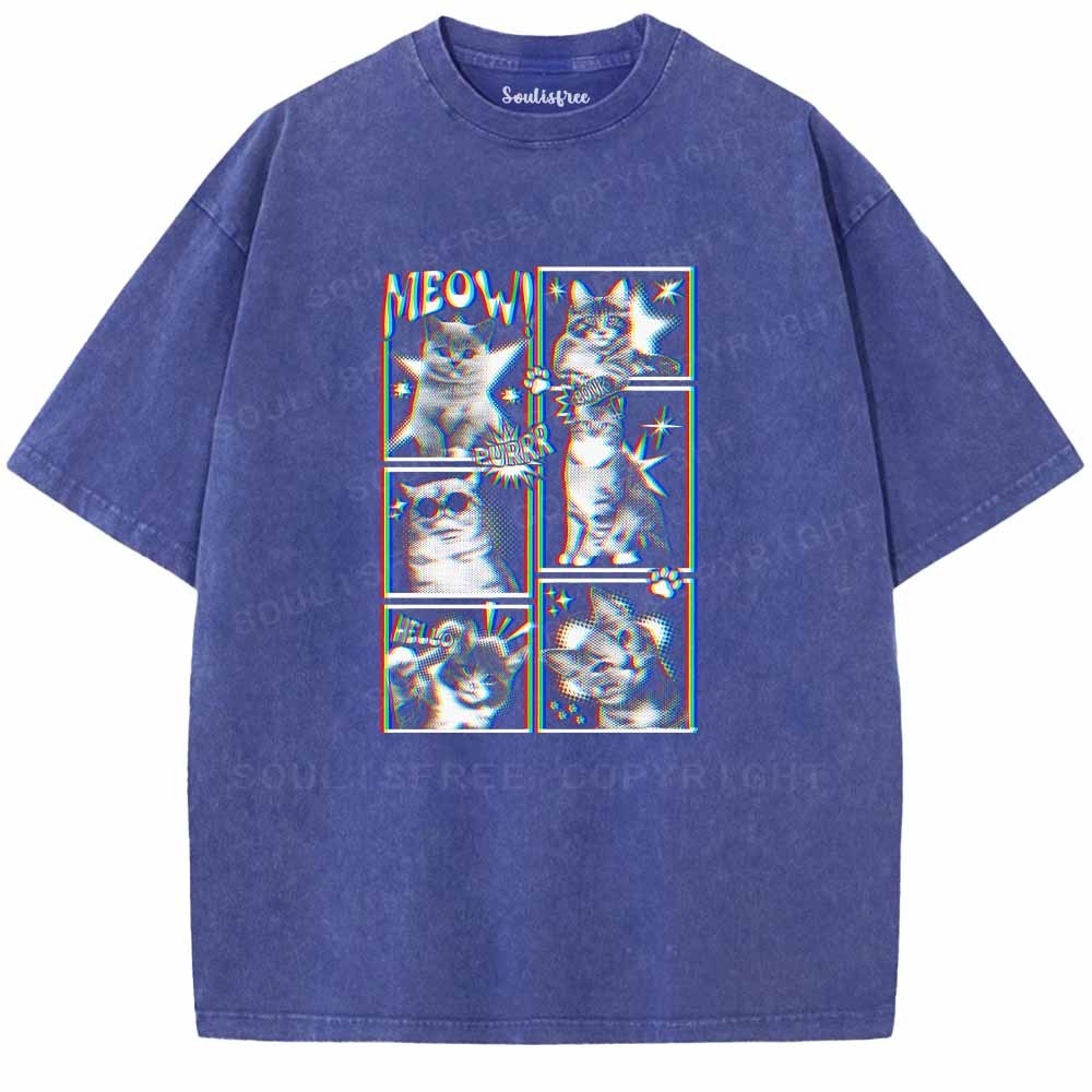 Soulisfree MEOW CAT Washed Tee