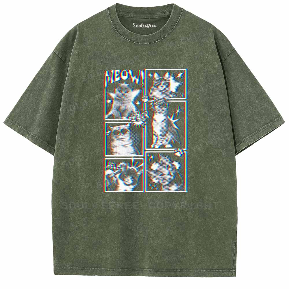 Soulisfree MEOW CAT Washed Tee