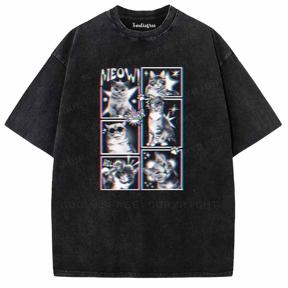 Soulisfree MEOW CAT Washed Tee