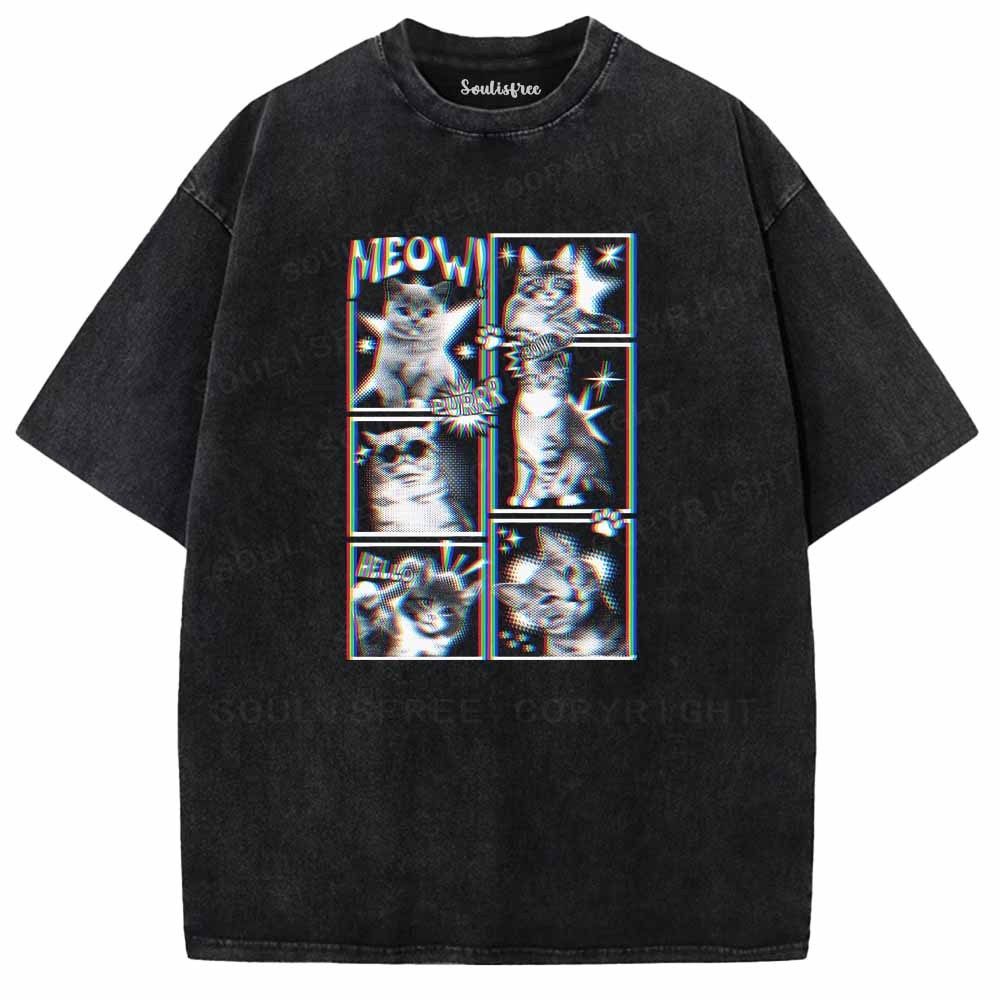 Soulisfree MEOW CAT Washed Tee