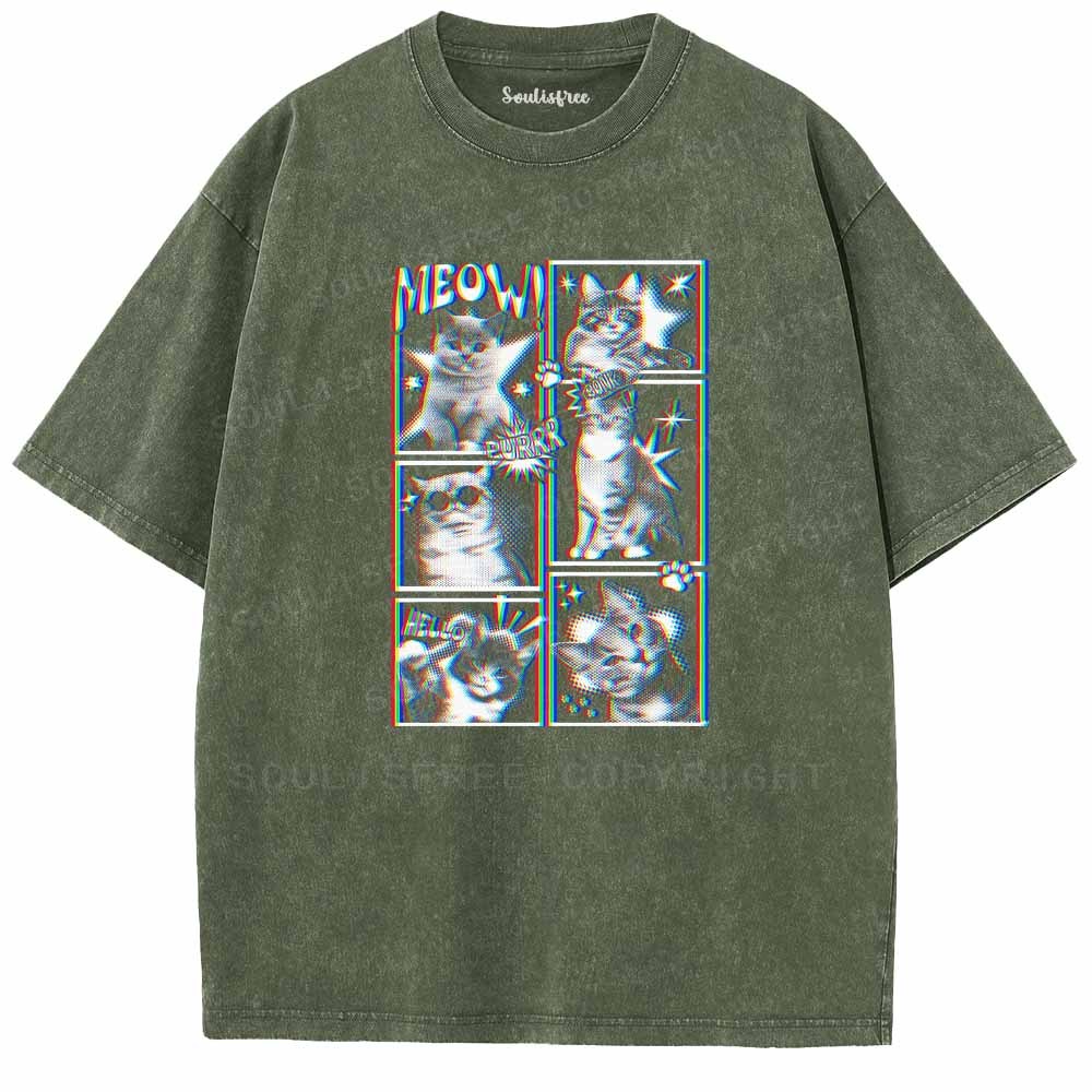 Soulisfree MEOW CAT Washed Tee