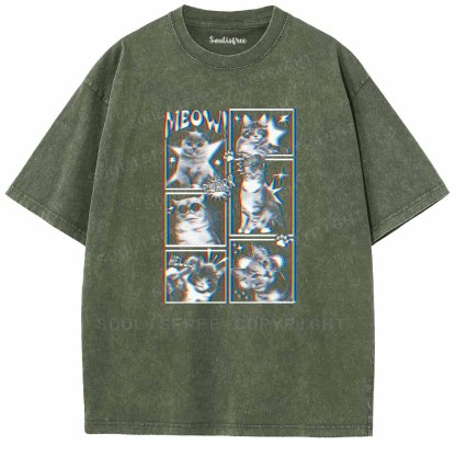 Soulisfree MEOW CAT Washed Tee