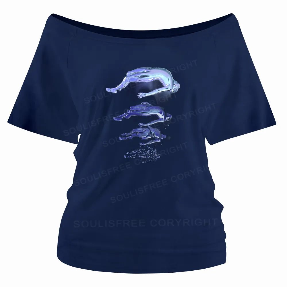 Designed The Escape Of Consciousness Off Shoulder Top