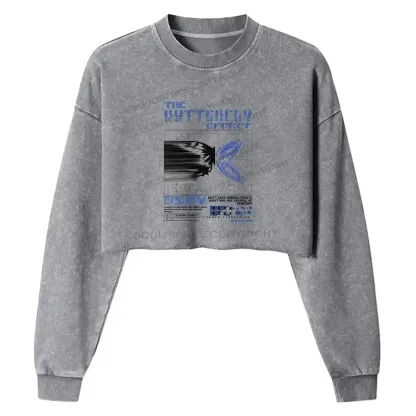 Chaos in Motion Washed T-shirt Washed Cropped Sweatshirt