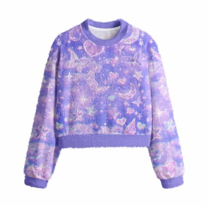 Soulisfree Cosmic Love  Women's Fuzzy Crewneck Sweater
