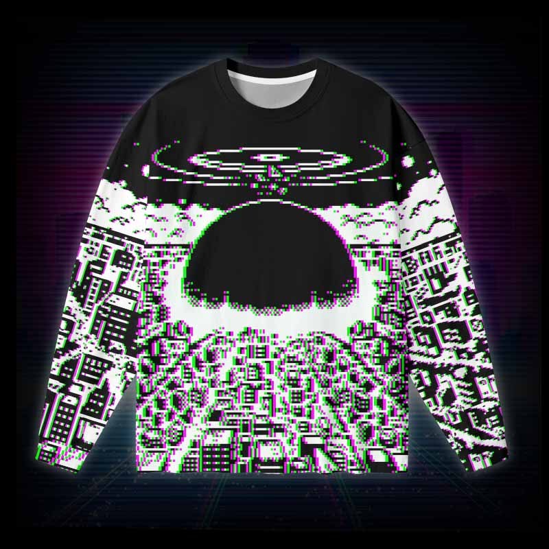 Soulisfree Pixel Explosion Long Sleeve Cotton Tee