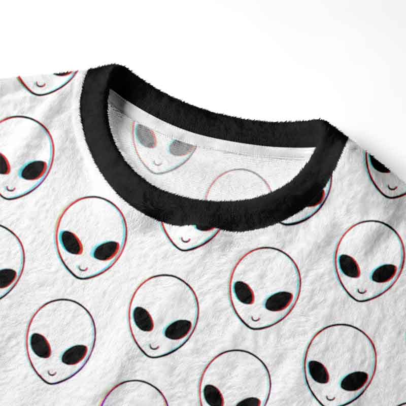 Soulisfree Alien Frequency Fuzzy Crewneck Sweater