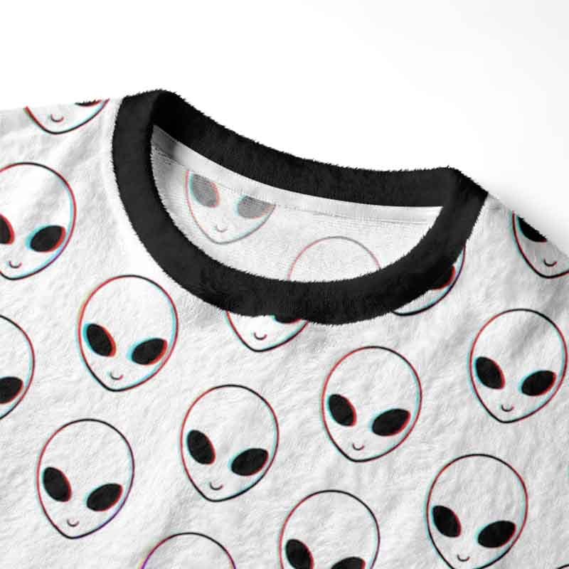 Soulisfree Alien Frequency Fuzzy Crewneck Sweater