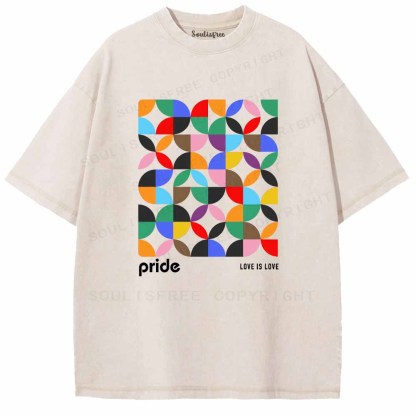 Soulisfree Geometric Love Is Love Pride Washed Tee
