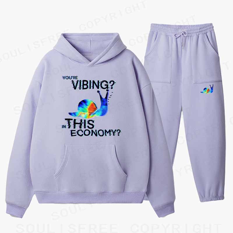 Soulisfree Chill Mode in a Chaotic Market Cotton Fleece Hoodie Set