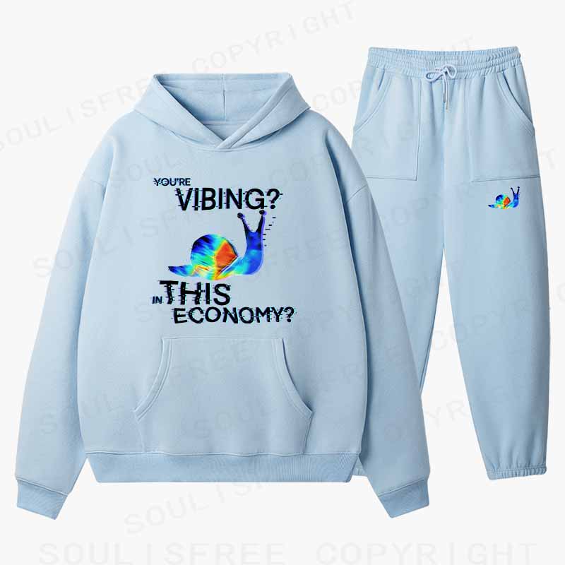 Soulisfree Chill Mode in a Chaotic Market Cotton Fleece Hoodie Set