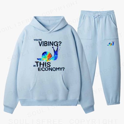 Soulisfree Chill Mode in a Chaotic Market Cotton Fleece Hoodie Set