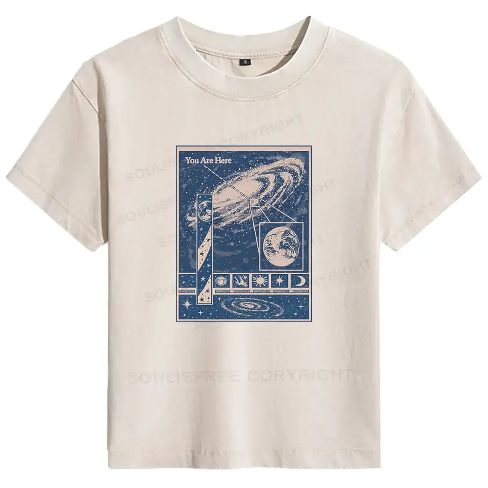 Designed You Are Here Basic Washed T-shirt