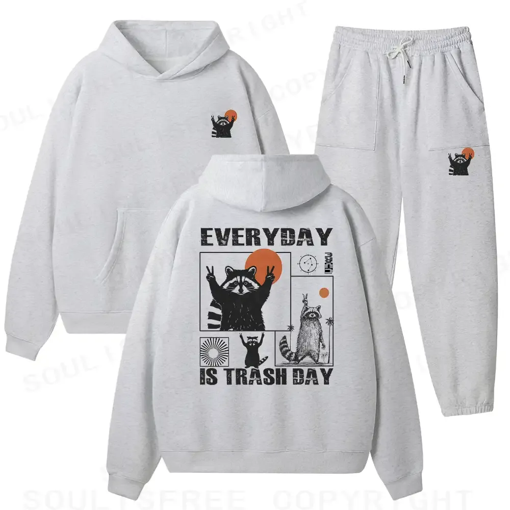 Everyday Is Trash Day Fleece Hoodie Set