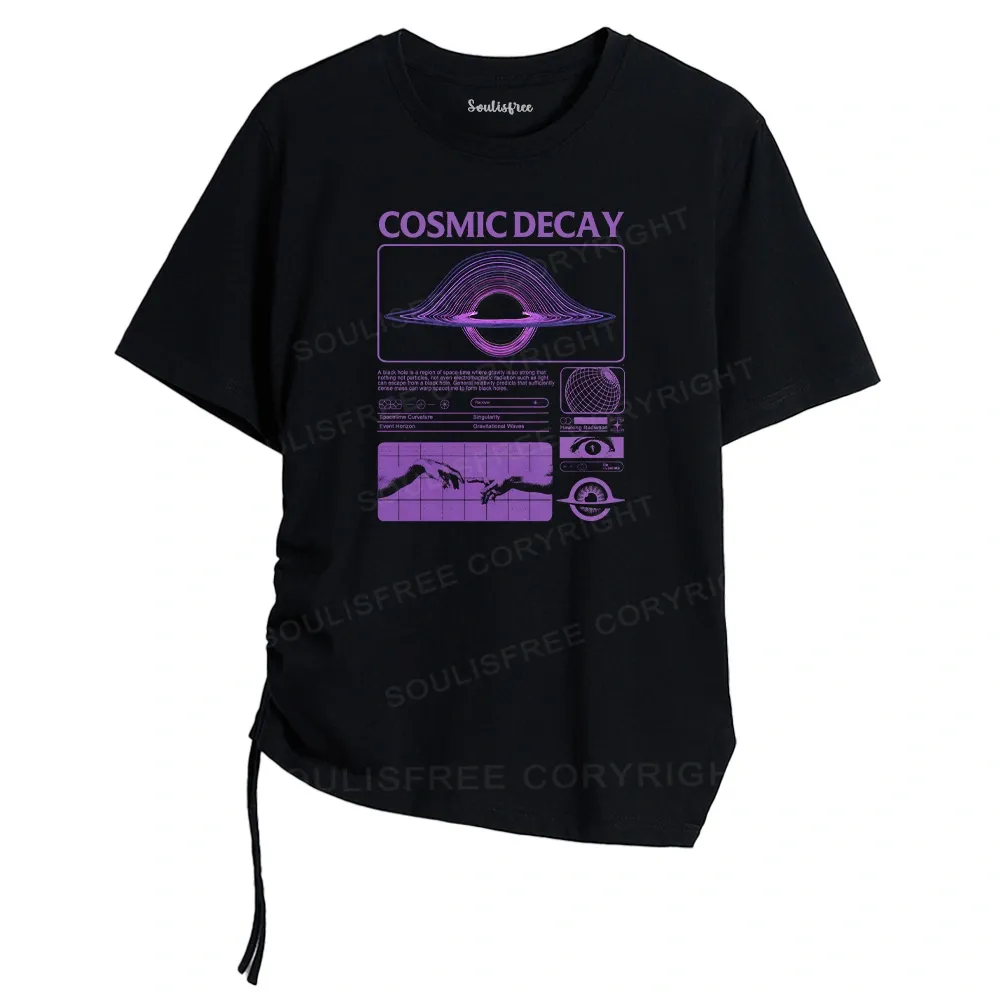 Designed The Eternal Disappearance Asymmetrical Top With Side Drawstring