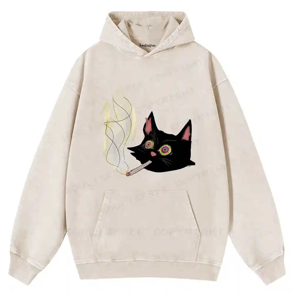 A Smoking Person Washed Hoodie