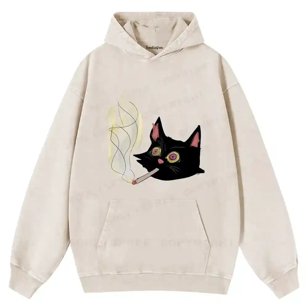 A Smoking Person Washed Hoodie