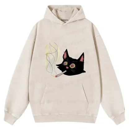 A Smoking Person Washed Hoodie