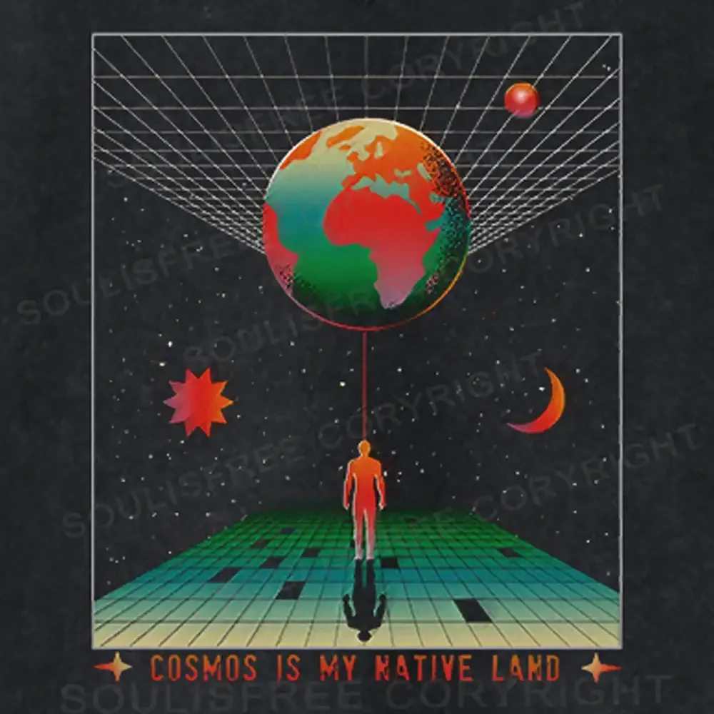 COSMOS IS MY NATIVE LAND Basic Washed T-shirt