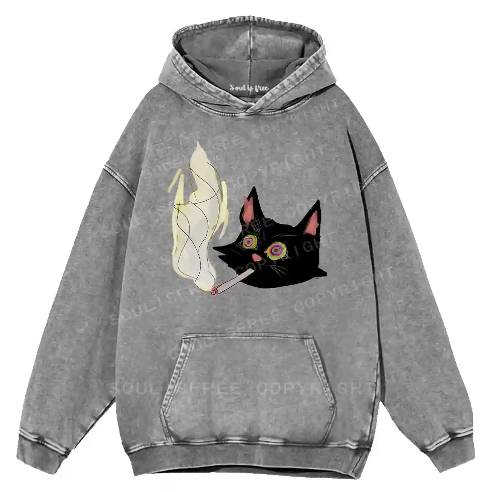 A Smoking Person Washed Hoodie