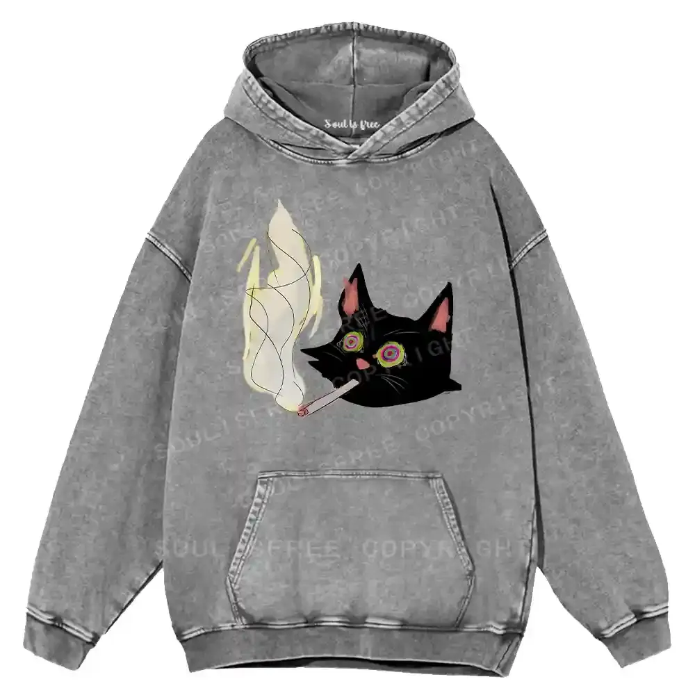 A Smoking Person Washed Hoodie