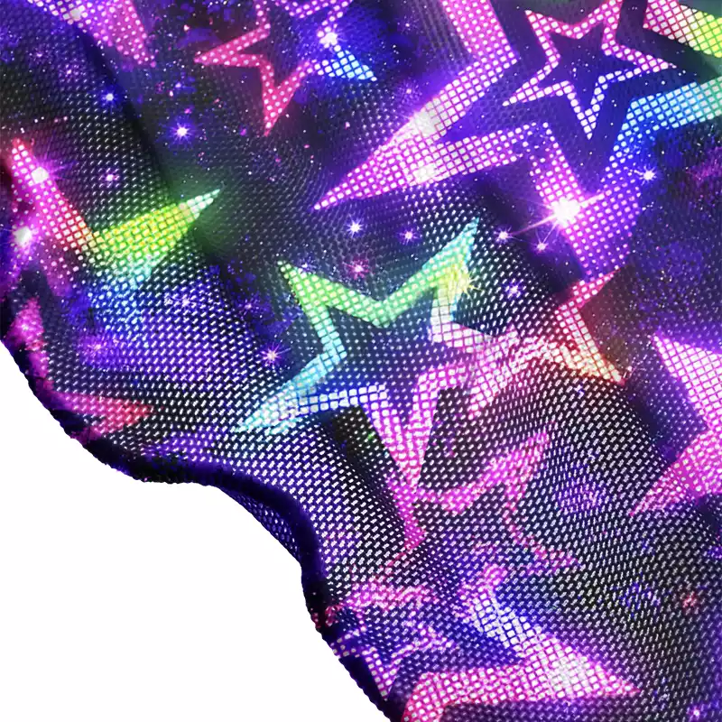 Soulisfree Neon Galaxy Star  Sheer Mesh Cover Up