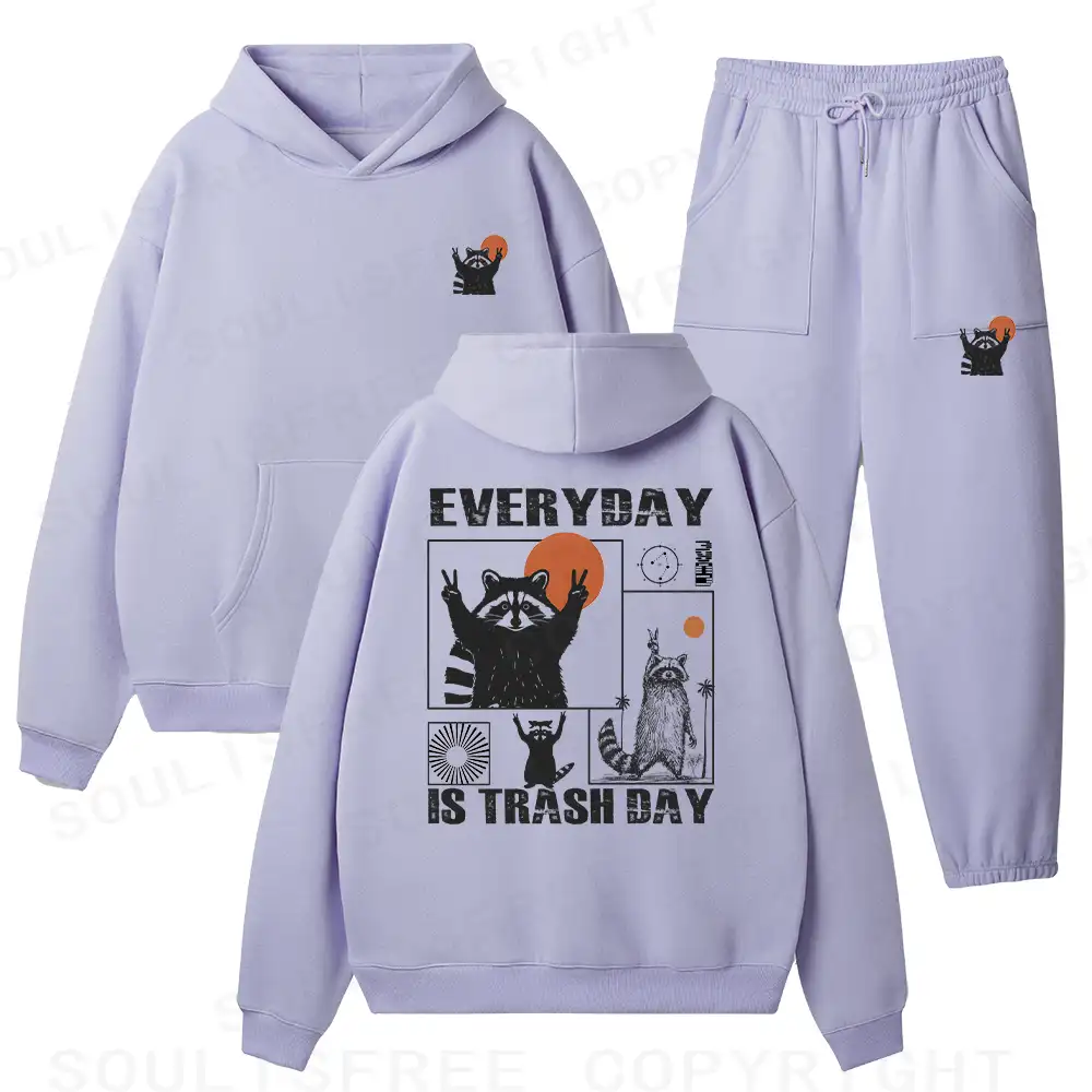 Everyday Is Trash Day Fleece Hoodie Set