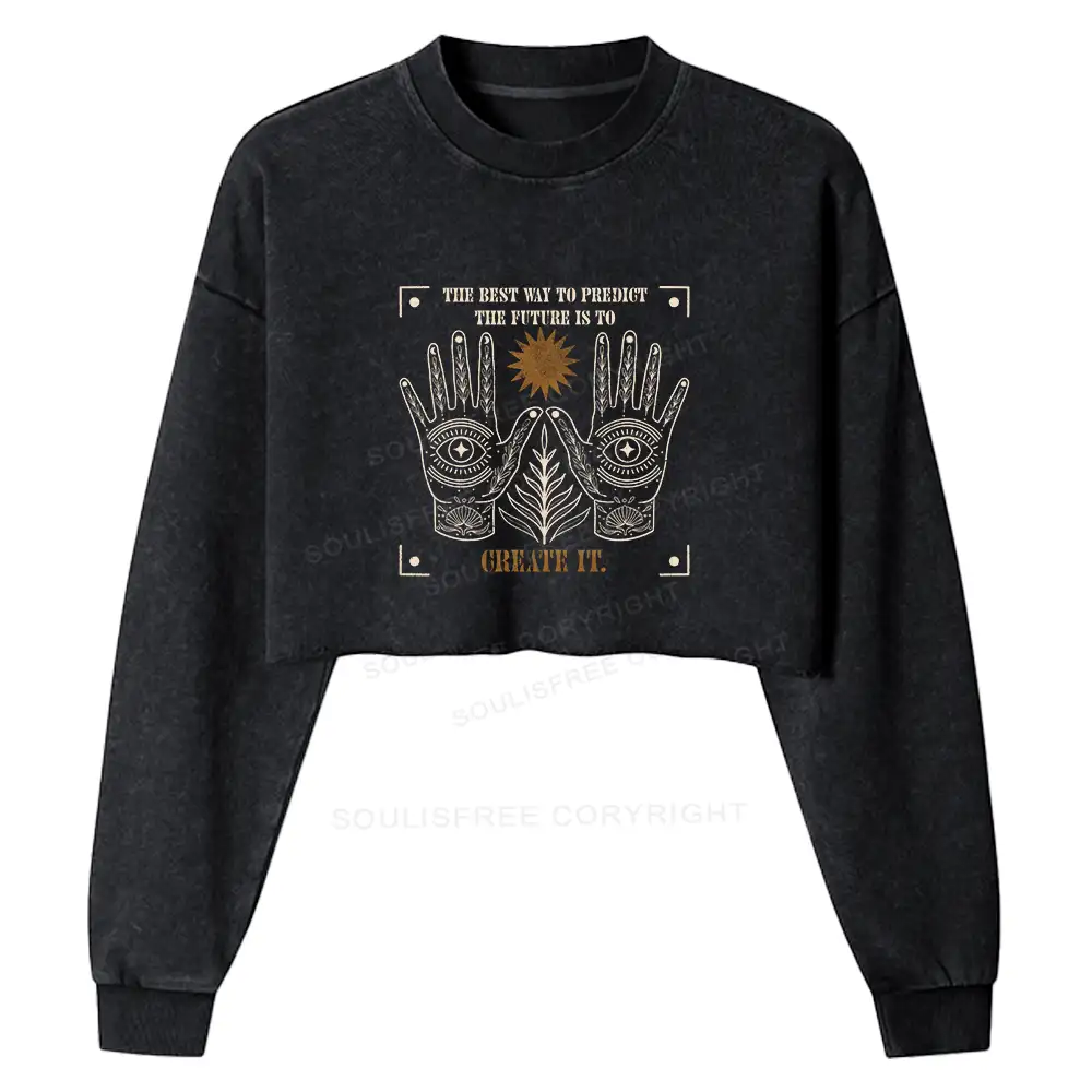 Creating The Future Washed Cropped Sweatshirt
