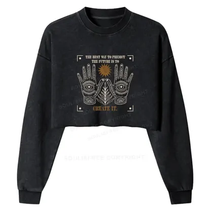 Creating The Future Washed Cropped Sweatshirt