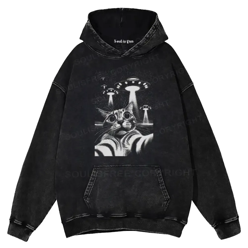 Designed They Come For Cat Washed Hoodie