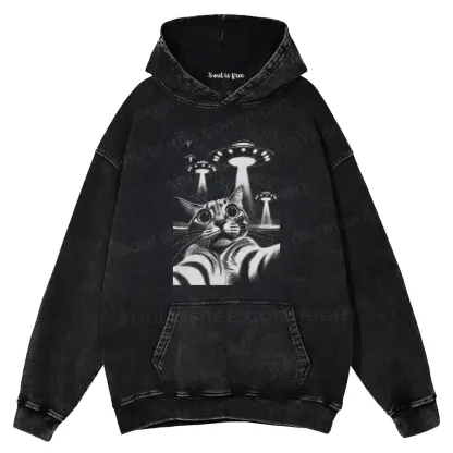 They Come For Cat Washed Hoodie