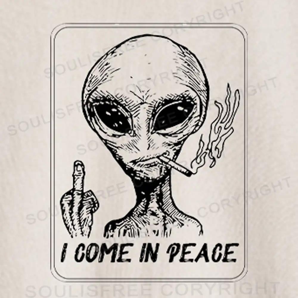 I Come In Peace  Washed Crop T-shirt