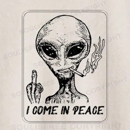 I Come In Peace  Washed Crop T-shirt