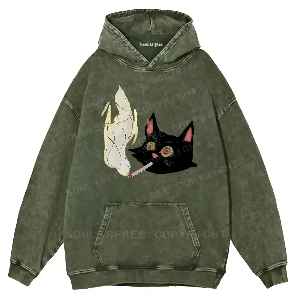 A Smoking Person Washed Hoodie