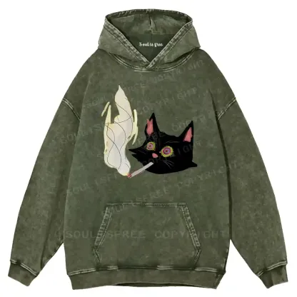 A Smoking Person Washed Hoodie